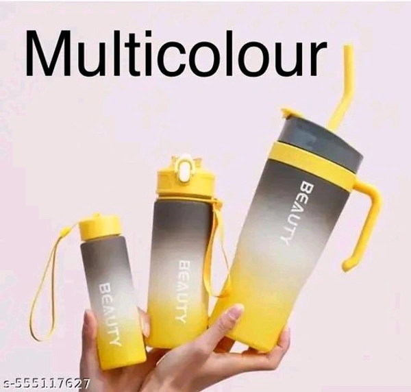 Multicoloured HOUSE Motivational Water Bottle Set Of 3 Pcs Tim...