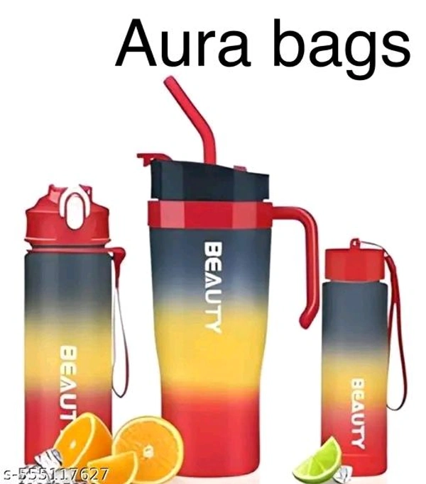 Multicoloured HOUSE Motivational Water Bottle Set Of 3 Pcs Tim...