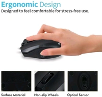 Prodot Wired Black Mouse - Black