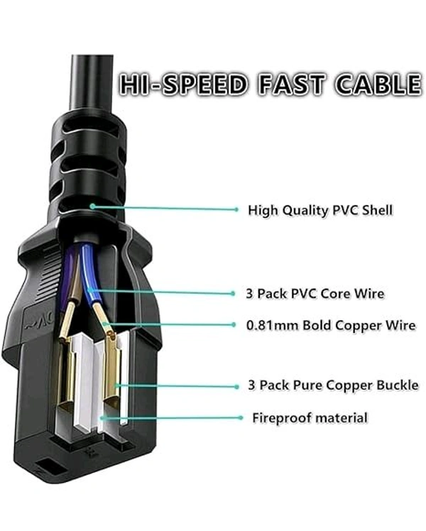 Power Cable Desktop  - Black