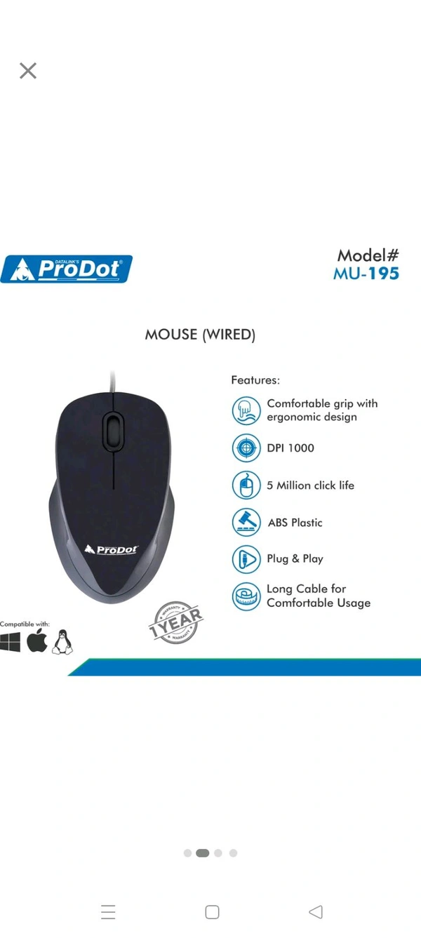 Prodot Wired Optical Mouse – Smooth & Accurate | USB Mouse for PC & Laptop

Prodot USB Optical Mouse – Comfortable Grip, High Precision | Best Wired Mouse

Prodot Wired Mouse for Desktop & Laptop – Lightweight & Durable Design

