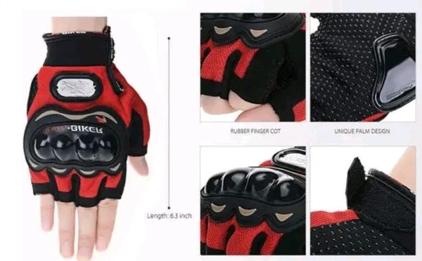 CREEKNEST Motorcycle Half Finger Hard Knuckle Racing Breathable & Protective Hand Gloves
Name: CREEKNEST Motorcycle Half Finger Hard Knuckle Racing Breathable & Protective Hand Gloves
 - Red, free size