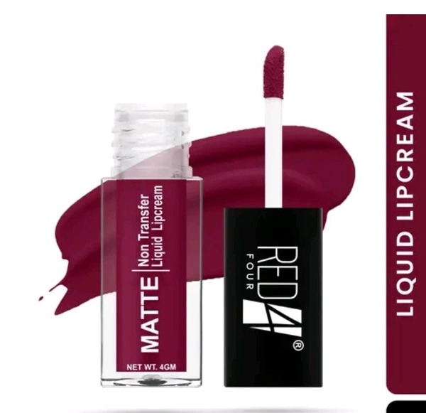 Miss Perfect Liquid Lip Cream | Non Transfer Liquid Lipstick | Matte Finish | Long Lasting and Waterproof Liquid Lipstick
 - Purple, free Size