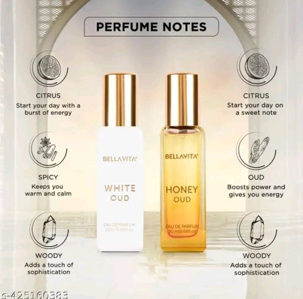 Luxury WHITE OUD Unisex + HONEY OUD Unisex Perfume Combo for Men and Women 40 ML (Pack of 2 Items 20ML Each)
 - 40 ML
