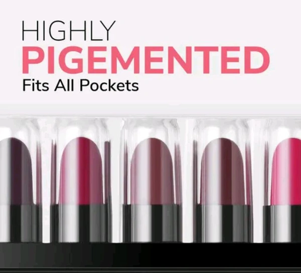 Minis Pout Party Lipstick, Long Lasting & Highly Pigmented, 12 Mini Pocket Fit Lipstick - Multicolor 
 - multicolor, Free Size