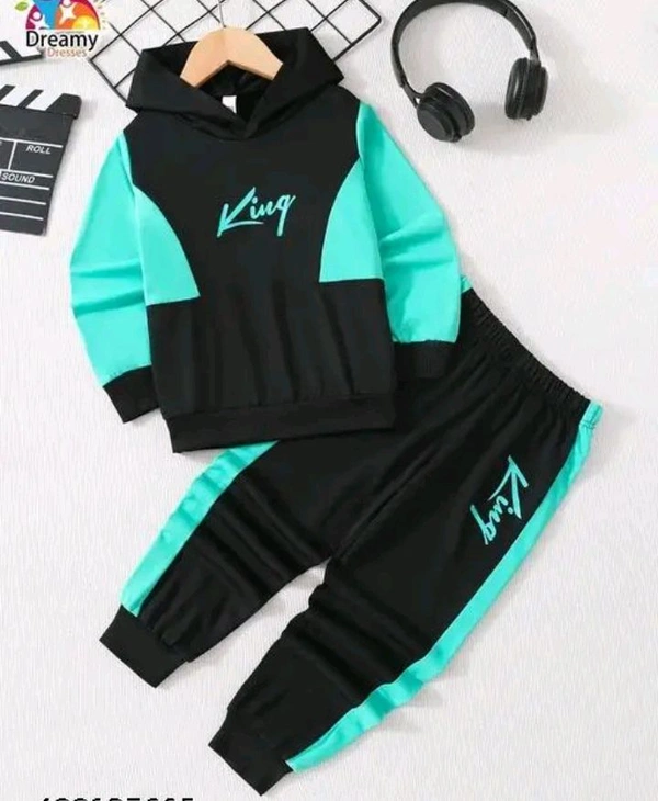 Aviva boys & girl letest trendy and fashionable sweetshirt hoody and track pant
 - Black, 0-3 Months