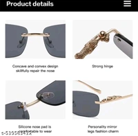 Mc Stan Rimless Men and Womens Sunglasses | Retro Luxury Gold Metal | Frameless Rectangle | Leopard Arms | Colored Lens Sun Glasses
Name: Mc Stan Rimless Men and Womens Sunglasses | Retro Luxury Gold Metal | Frameless Rectangle | Leopard Arms | Colored Lens Sun Glasses
 - Black, Free Size