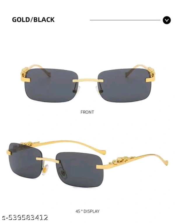 Mc Stan Rimless Men and Womens Sunglasses | Retro Luxury Gold Metal | Frameless Rectangle | Leopard Arms | Colored Lens Sun Glasses
Name: Mc Stan Rimless Men and Womens Sunglasses | Retro Luxury Gold Metal | Frameless Rectangle | Leopard Arms | Colored Lens Sun Glasses
 - Black, Free Size