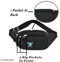 long walk Trendy Waist Bag for Everyday Essentials,The Modern Waist Bag for Active Lifestyles,Stylish Waist Bag for Every  Men's Black Waist Bag || Men's Casual Waist Bag || Stylo Men's Waist Bags || Unisex Waist Bag
 - Black, Free Size