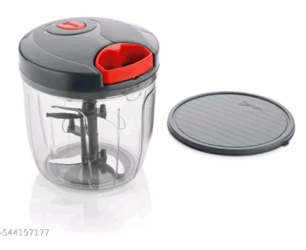  Multipurpose Plastic Vegetable Master Chopper with 5 Stainless Steel Blades Blades for Effortlessly Chopping Vegetables and Fruits for Your Kitchen  - Free Size