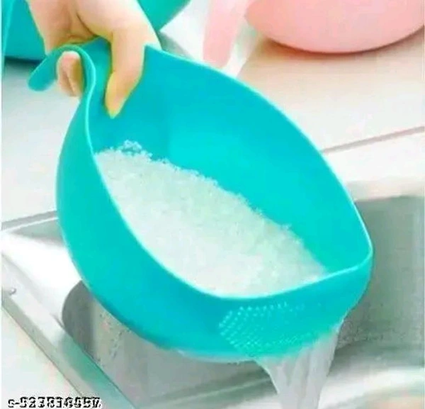 PACK OF 1 RICE WASHING BOWL
 - Blue Stone, Free Size