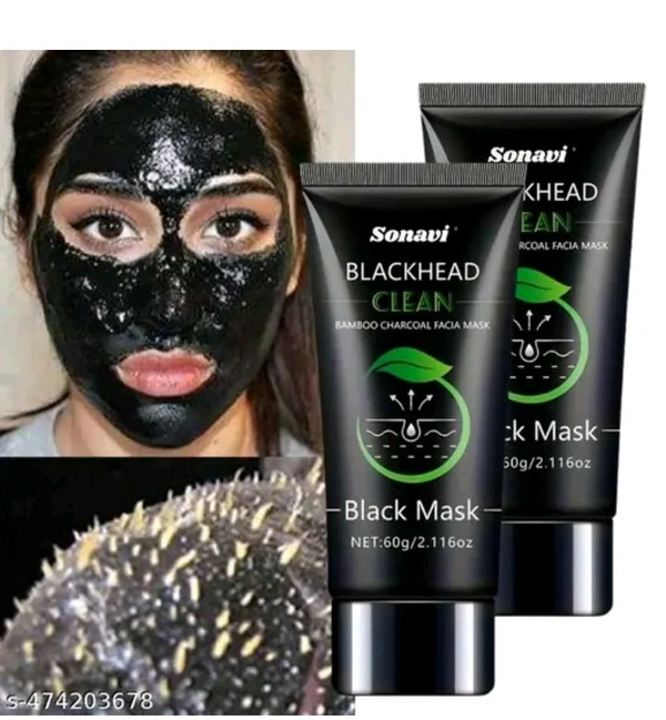 Peel Off Mask Bamboo Charcoal Peel Off Mask Anti-BlackHead Hydrogel Mask All Skin Type (60ml) Pack Of 2
 - Free Size
