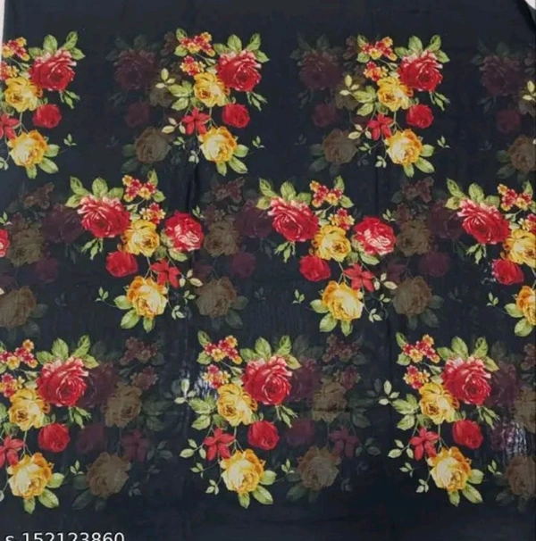 Daily Wear Printed Saree Without Blouse
 - Black, Free Size