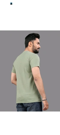 Men Self Design Round Neck Polycotton Purple T-Shirt - Jungle Mist, L