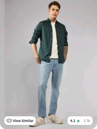 Men Green Slim Fit Striped Casual Shirt - Cyprus, M