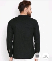 Micro Printed Regular Kurta - Black, M
