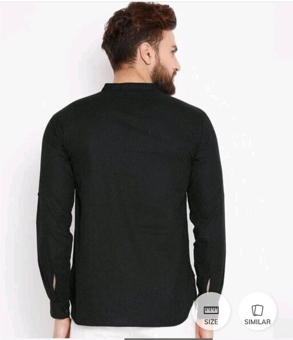 Micro Printed Regular Kurta - Black, M