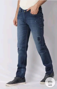 Men Slim Jeans with 5-Pocket Styling - Navy Blue, 34