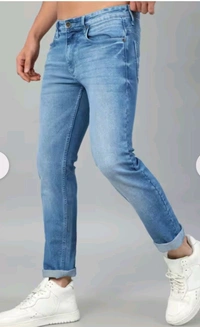 Men Slim Jeans with 5-Pocket Styling - Ultramarine, 30