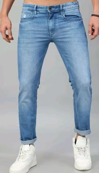Men Slim Jeans with 5-Pocket Styling - Ultramarine, 30