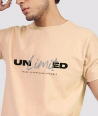 Greylongg Typography Printed Cotton T-shirt - Teal, M
