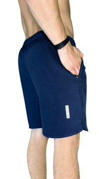 Pack of 2 Solid Men Dark Blue Gym Shorts - Navy Blue, XXL