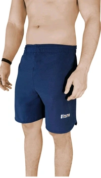 Pack of 2 Solid Men Dark Blue Gym Shorts - Navy Blue, XXL