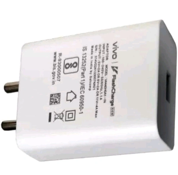 USB Type C Flash Charging Adaptor with Cable 44W Compatible with Vivo V27 Pro/V27/V27E V23/V25/V25E/V25 Pro/Y200/Y200E/T2X/T2 Pro/V29|lqoo Z6 Lite/Z6/Z7S/Z9X/Z9 5G/Z6X (44Watt Charger, White) - White