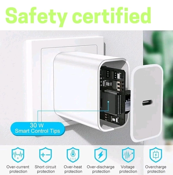 USB Type C Flash Charging Adaptor with Cable 44W Compatible with Vivo V27 Pro/V27/V27E V23/V25/V25E/V25 Pro/Y200/Y200E/T2X/T2 Pro/V29|lqoo Z6 Lite/Z6/Z7S/Z9X/Z9 5G/Z6X (44Watt Charger, White) - White