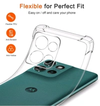 Back Cover for Motorola Edge 50 (Transparent, Shock Proof, Silicon, Pack of: 1)
