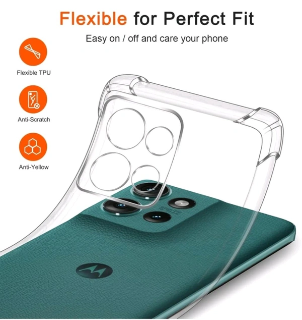 Back Cover for Motorola Edge 50 (Transparent, Shock Proof, Silicon, Pack of: 1)