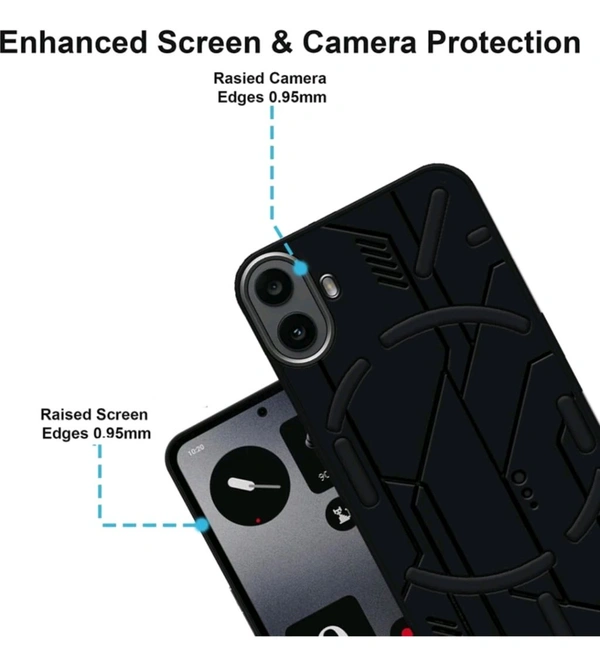 Back Cover for CMF Phone 1, CMF by Nothing Phone 1, [cyber] (Black, Shock Proof, Pack of: 1) - Black