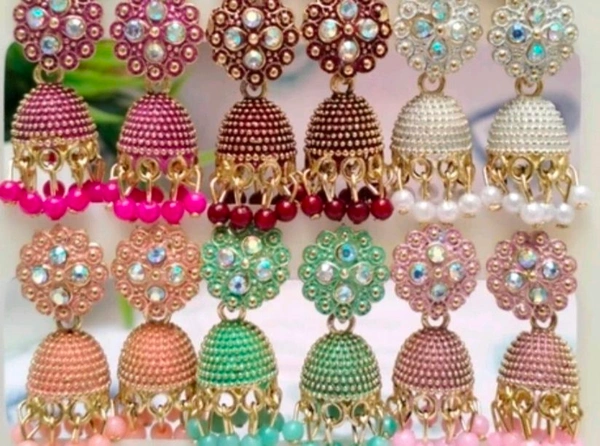 DEW MAT Small And Simpal Pack 1 Pair Cubic
Zirconia, Diamond Alloy Jhumki Earring
FAssured