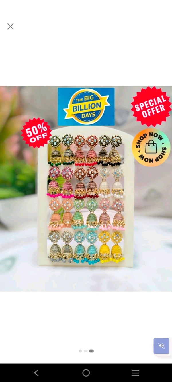DEW MAT Small And Simpal Pack 1Pair Cubic
Zirconia, Diamond Alloy Jhumki Earring
FAssured