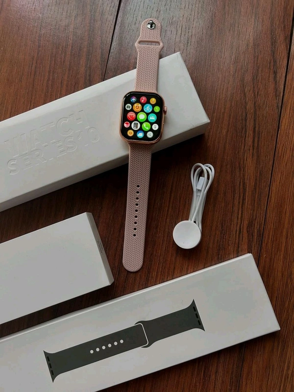🔥 *Series10* 🔥
     *1:1 Original Apple Logo Box packing ✅*


*What's in box 📦:-*
• 1 wireless charger
• 1 watch Dail
• 2 straps 
• 1 user manual 


*Specifications:-*


•Superb almoind display
•Crown working
•Power on/off apple logo
•Amazing strap look same as original
•Newly version 
•Calling FEATURES
many More Etc......  - Black, Free