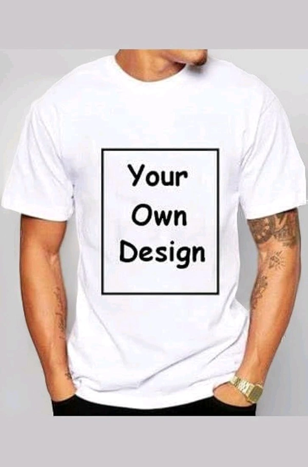 Add Your Own Design T-shirt Print What You Want  - White, S.M.L.Xl.XXL