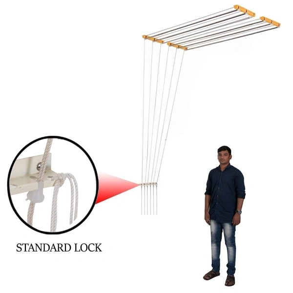Wudore Stainless Steel 304 Grade Cloth Drying Hanger in 6 lines I Luxury - 