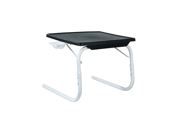 WUDORE Mini foldable Study table - Black with White legs