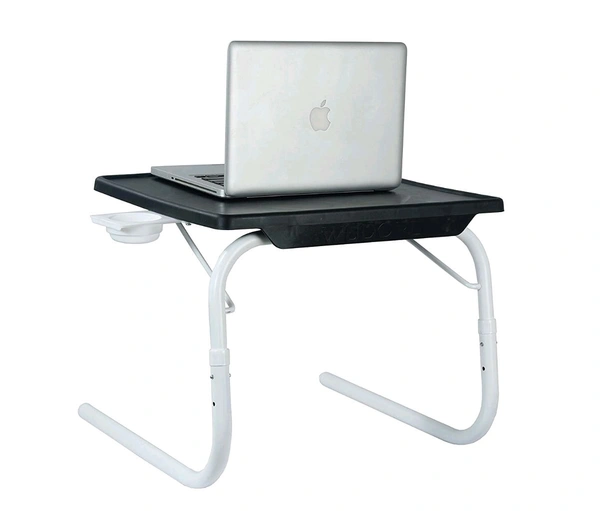 WUDORE Mini foldable Study table - Black with White legs