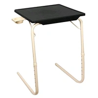 WUDORE Mini foldable Study table - Black with White legs