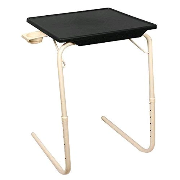 WUDORE Mini foldable Study table - Black with White legs