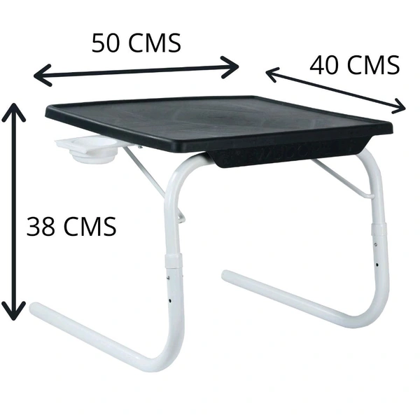 WUDORE Mini foldable Study table - Black with White legs