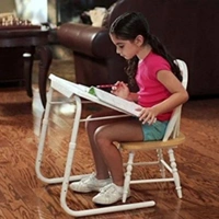 WUDORE Mini foldable Study table - Black with White legs
