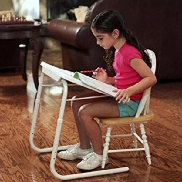WUDORE Mini foldable Study table - Black with White legs