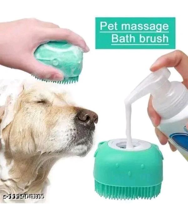 2-in-1 Pet Bathing Brush – With Built-in Shampoo Dispenser