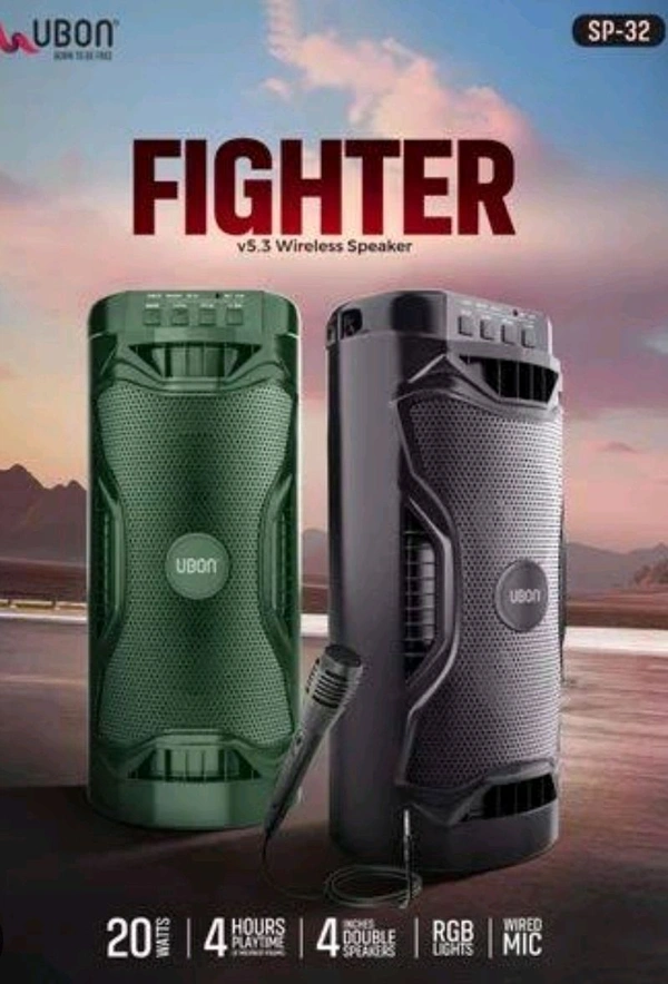 UBON SP-32 FIGHTER WIRELESS SPEAKER  - Blue Stone
