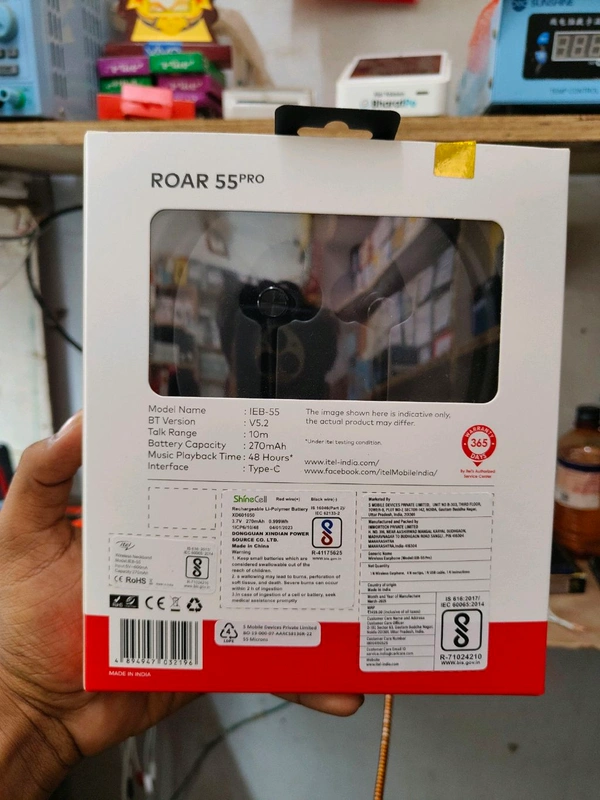 ITEL ROAR 55 PRO NECKBAND  - Black, 365 Days By ITEL Service Centre