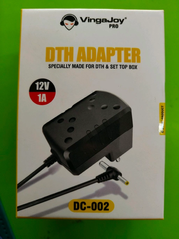 VINGAJOY PRO DTH ADAPTER 12V 1A DC-002 CHARGER  - Black, 6 MONTH
