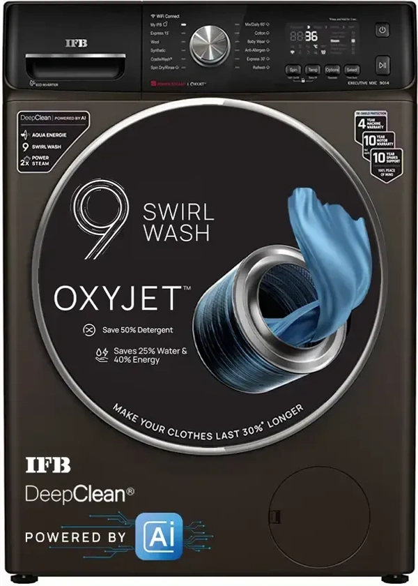 IFB DeepClean® 9 kg Front Load Washing Machine with Oxyjet®  IFB Executive MXC 9014 SSLC