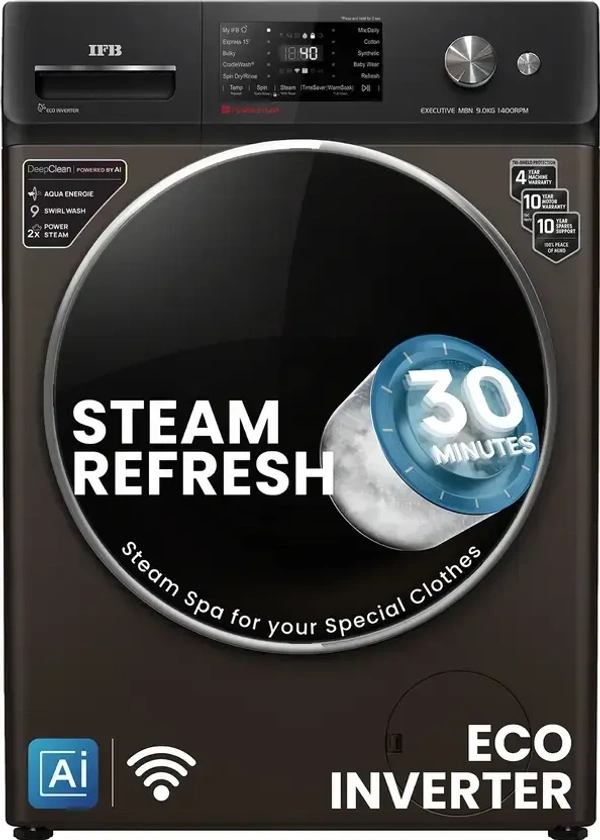 IFB DeepClean® 9 kg Front Load Washing Machine with Steam Refresh  IFB Executive MBN 9014K CMS